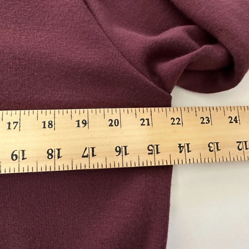 Mizzen Main Mens Sweater L Burgundy Maroon Trim Fit V-Neck Lightweight Preppy
